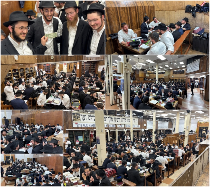 התמימים הלומדים ב-770 התכנסו לסדר ליקוטי שיחות ענק